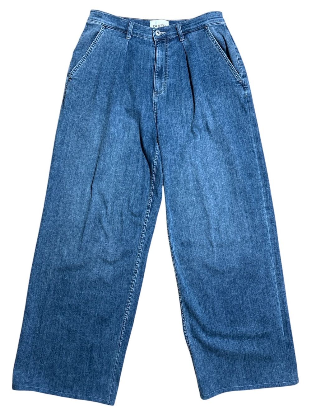 DU/ER Women's Performance Denim Lite Pleated Wide Leg Pant Sz 30 x 33